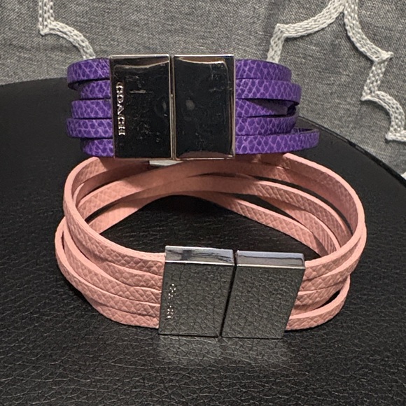 Coach Jewelry - Coach Leather Multi-strand Wrap Bracelets with Silver-tone Hardware